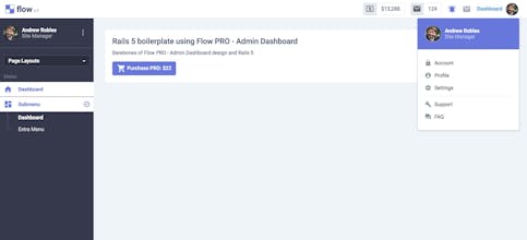 Rails 5 FREE Theme - Bootstrap 4 Admin Dashboard gallery image