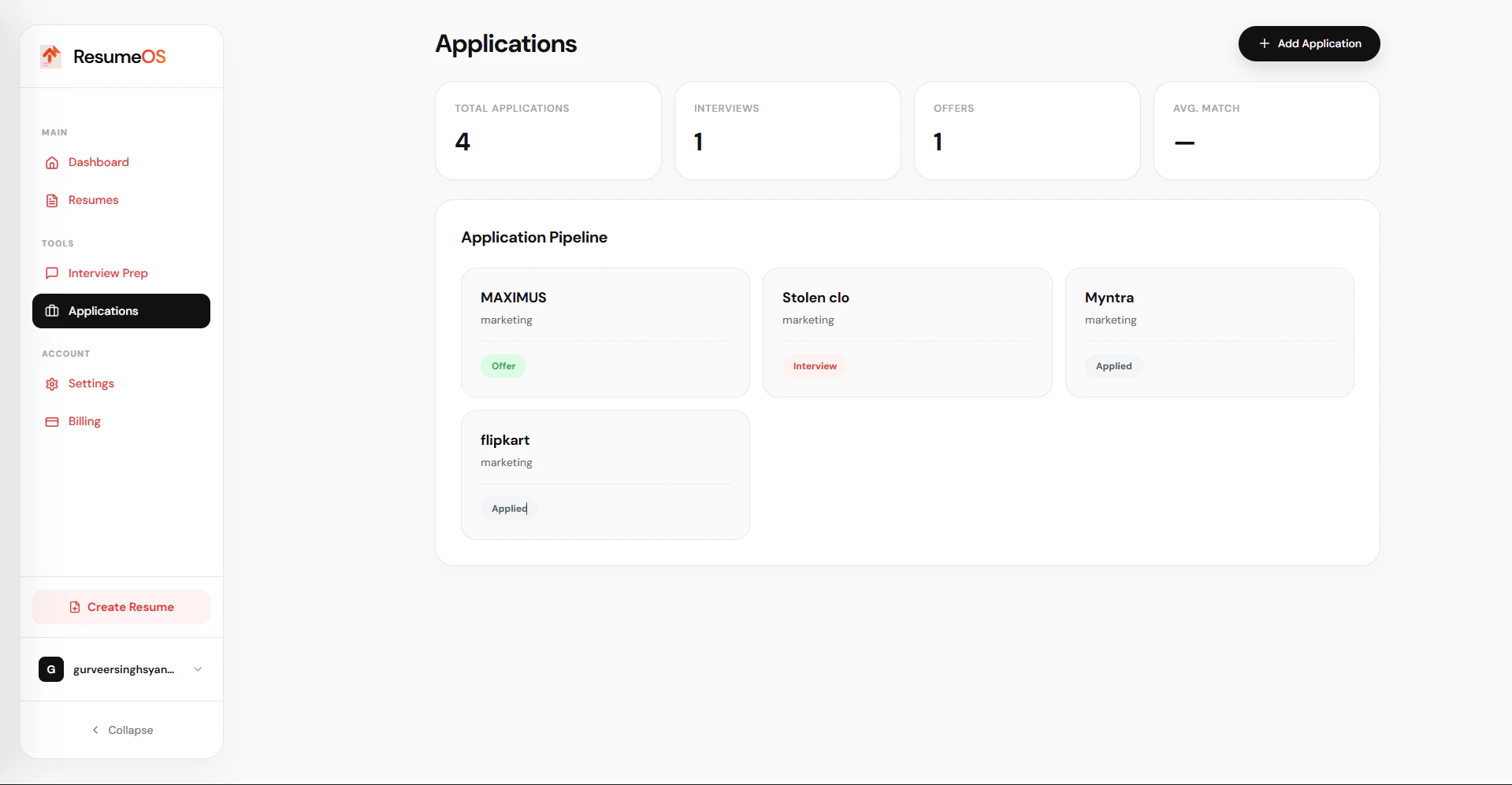 ResumeOS screenshot 3