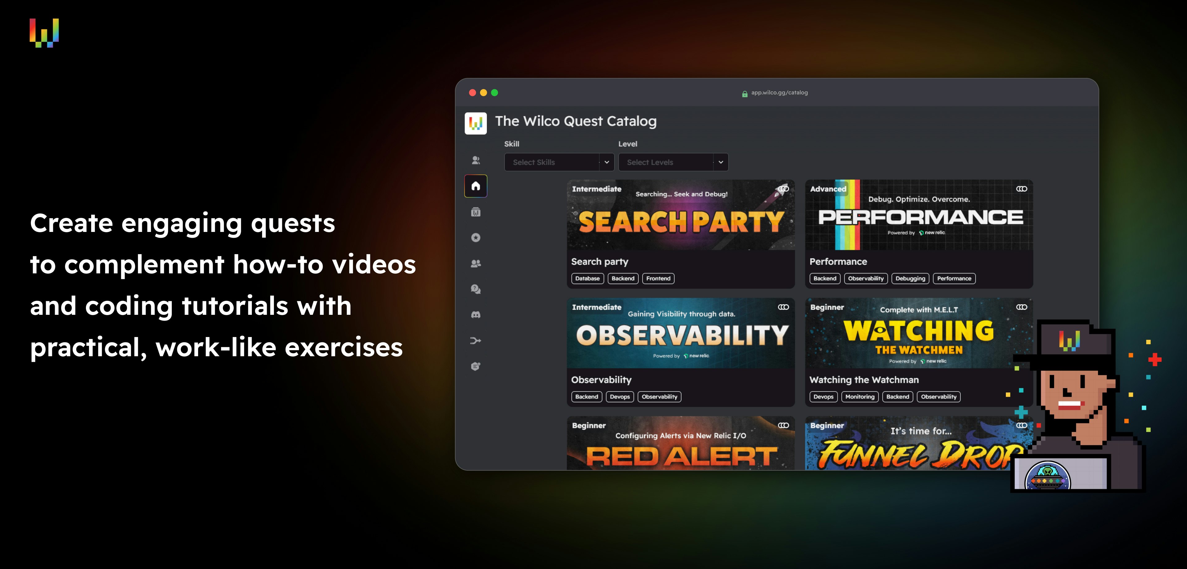 Wilco Quest Builder - Создавать практические вызовы разработчиков, которые обучают и вдохновляют медиа 2