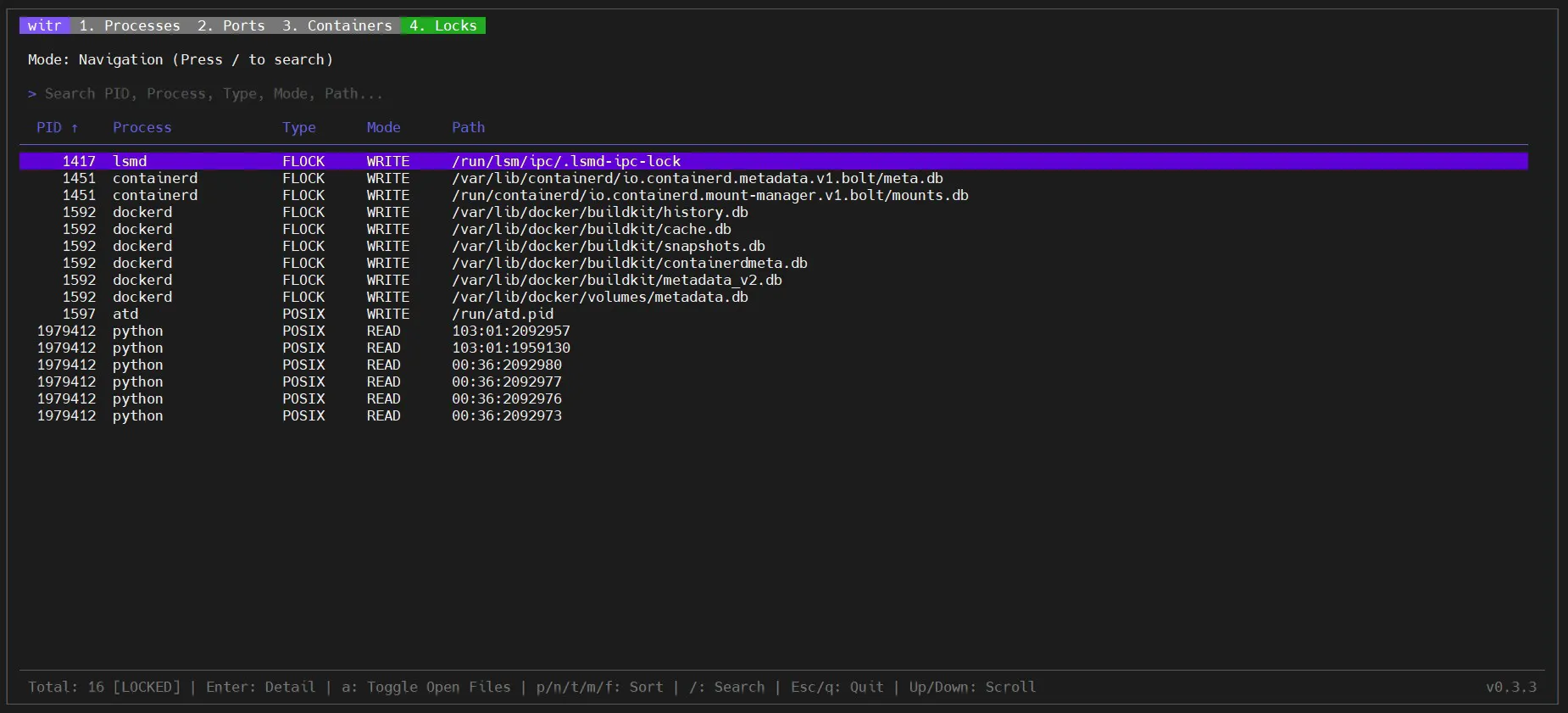 witr screenshot 3
