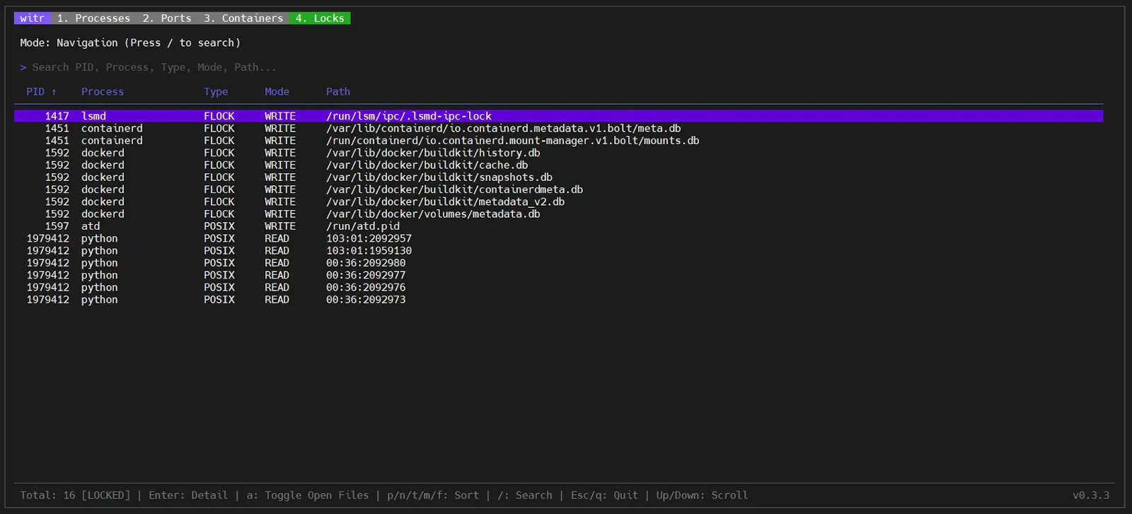 witr screenshot 4