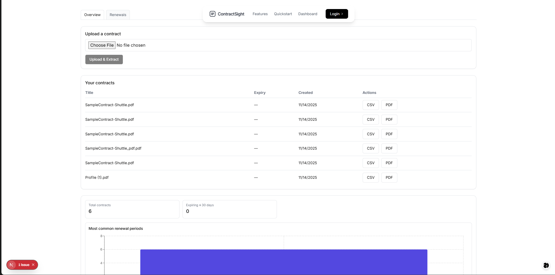ContractSight - Screenshot 2 showing product features and functionality