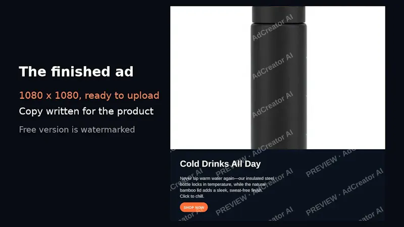 AdCreator AI screenshot 1 (video preview)