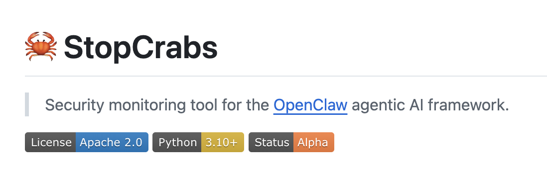 StopCrabs - Security tool for OpenClaw