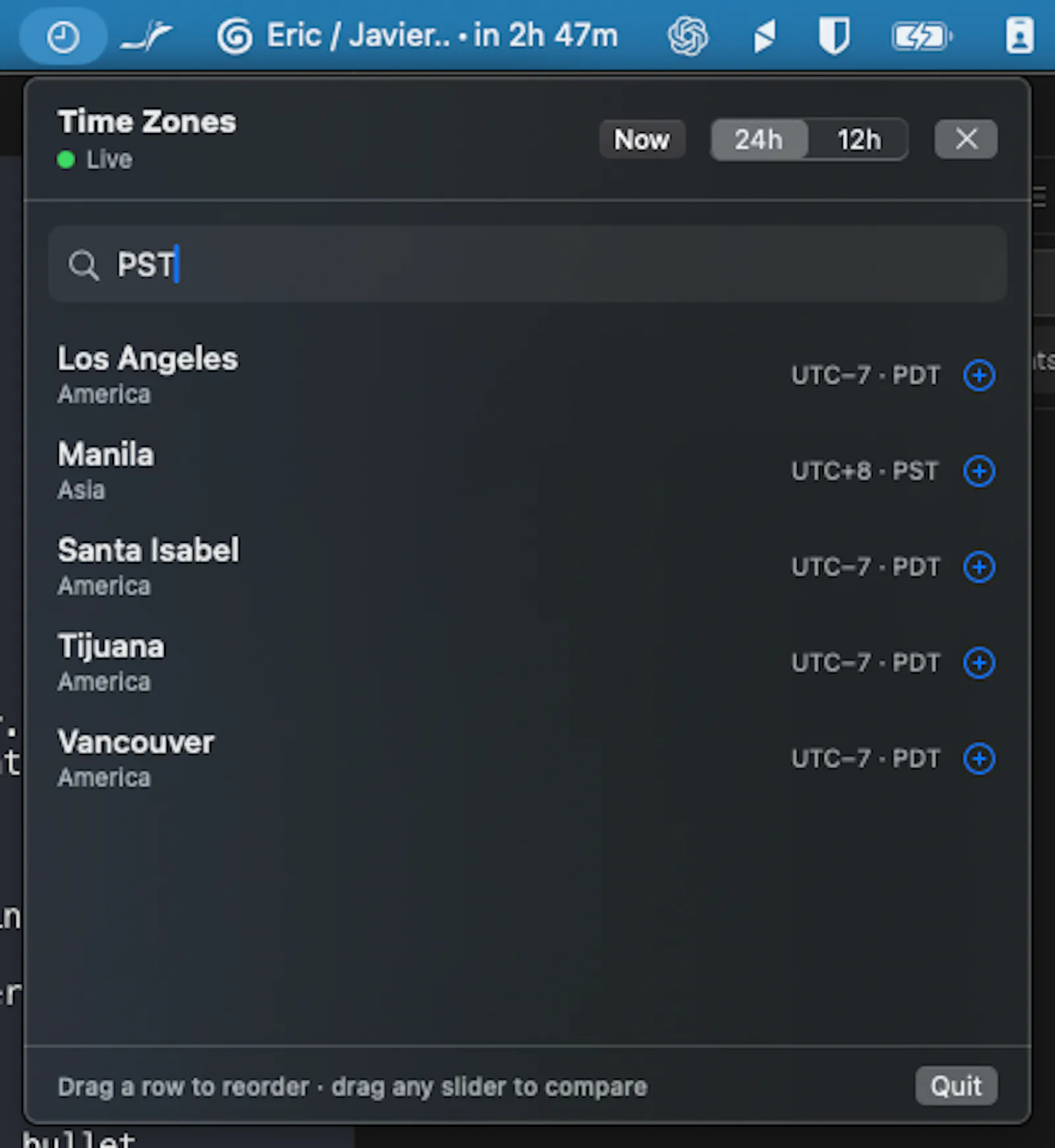 TimeZoneBar screenshot 2