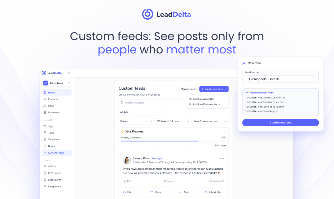 LeadDelta 5.0: AI Warm Intros + AI Inbox gallery image