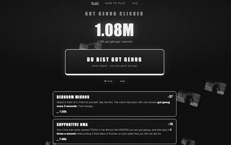 Du Bist Gut Genug Clicker screenshot 1
