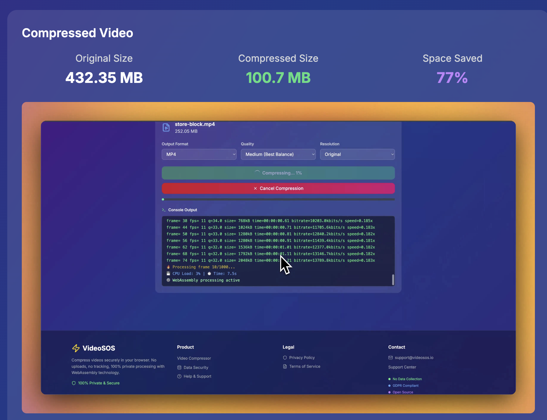 Video - Compressione video senza server |Funziona sul tuo browser |Gratuito media 3