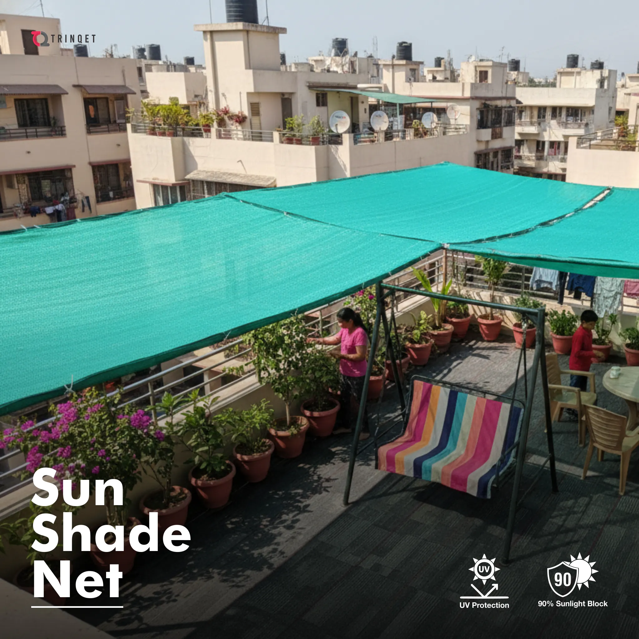 6x6mt Green Shade Net with Nylon Belt 제품 배너