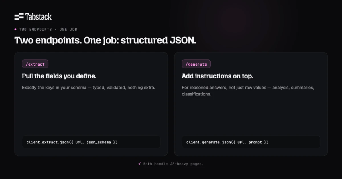 Tabstack Structured Extraction screenshot 4