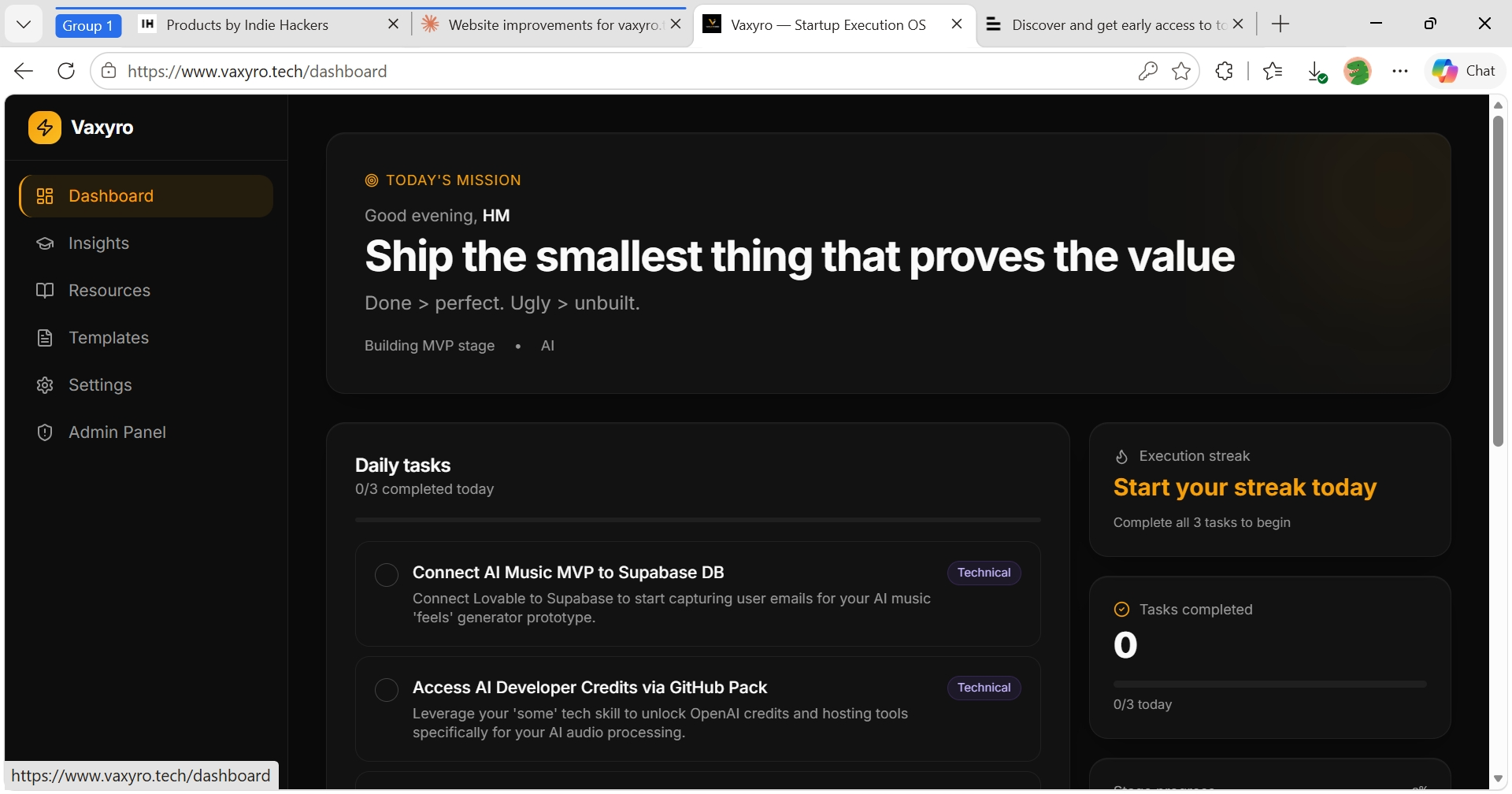 Vaxyro — Startup Execution OS gallery image