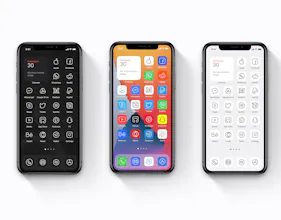 iOS 14 ICONS home screen line icon pack gallery image