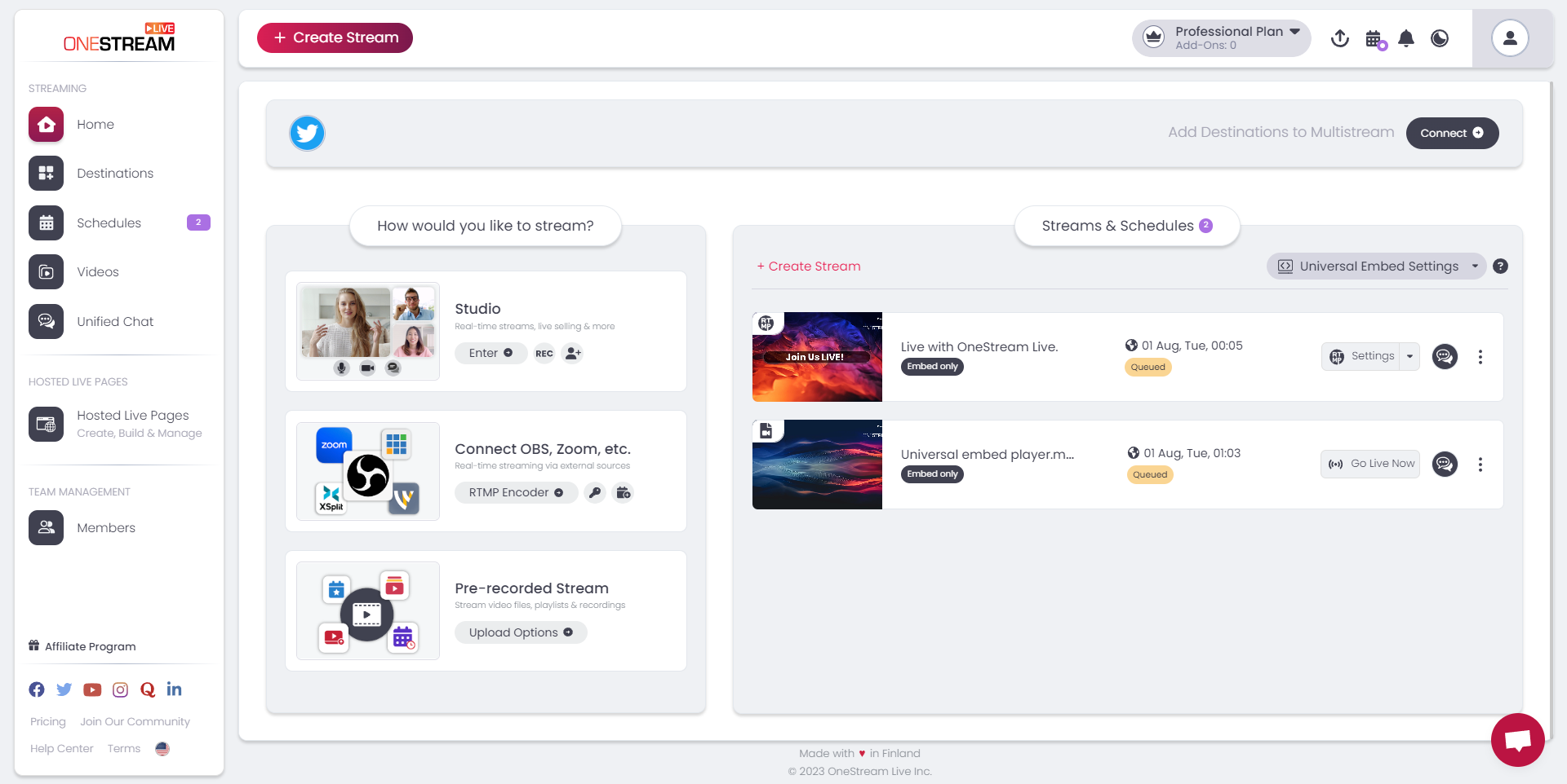 OneStream Live media 2