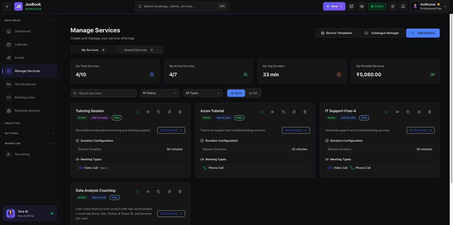 JusBook - Scheduler - Screenshot 2 showing product features and functionality