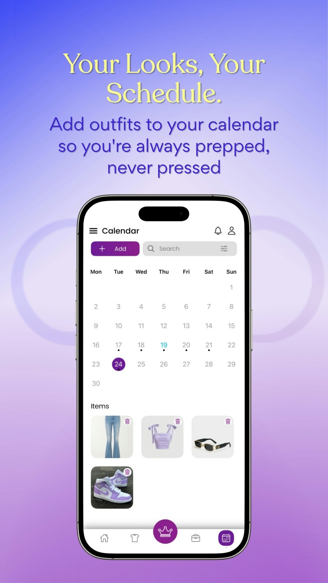 Tashann - Digital Wardrobe Organizer App - Main product screenshot demonstrating key features and user interface