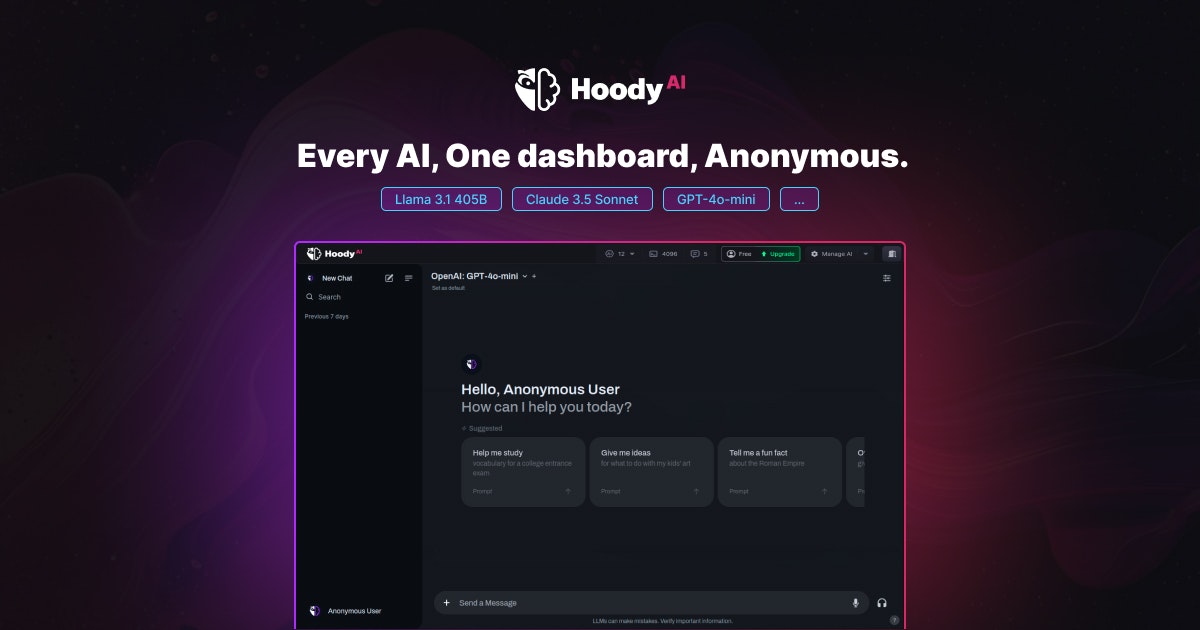 startuptile Hoody AI-Every AI One dashboard Anonymous.