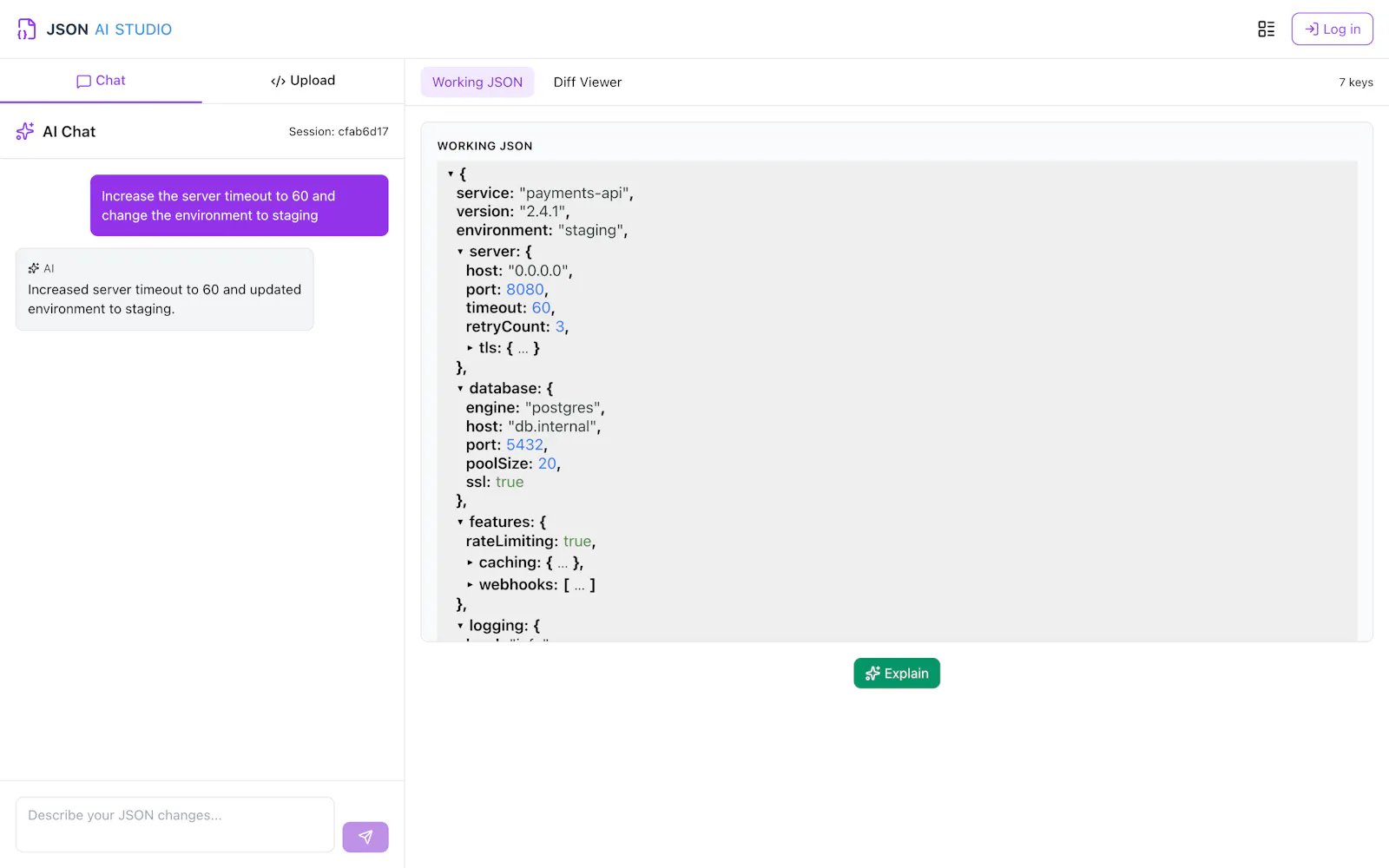 JSON AI Studio  screenshot 1
