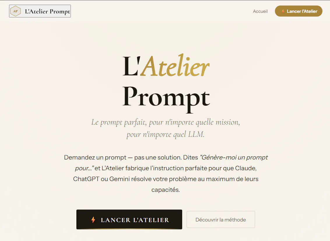 L'Atelier Prompt 项目横幅