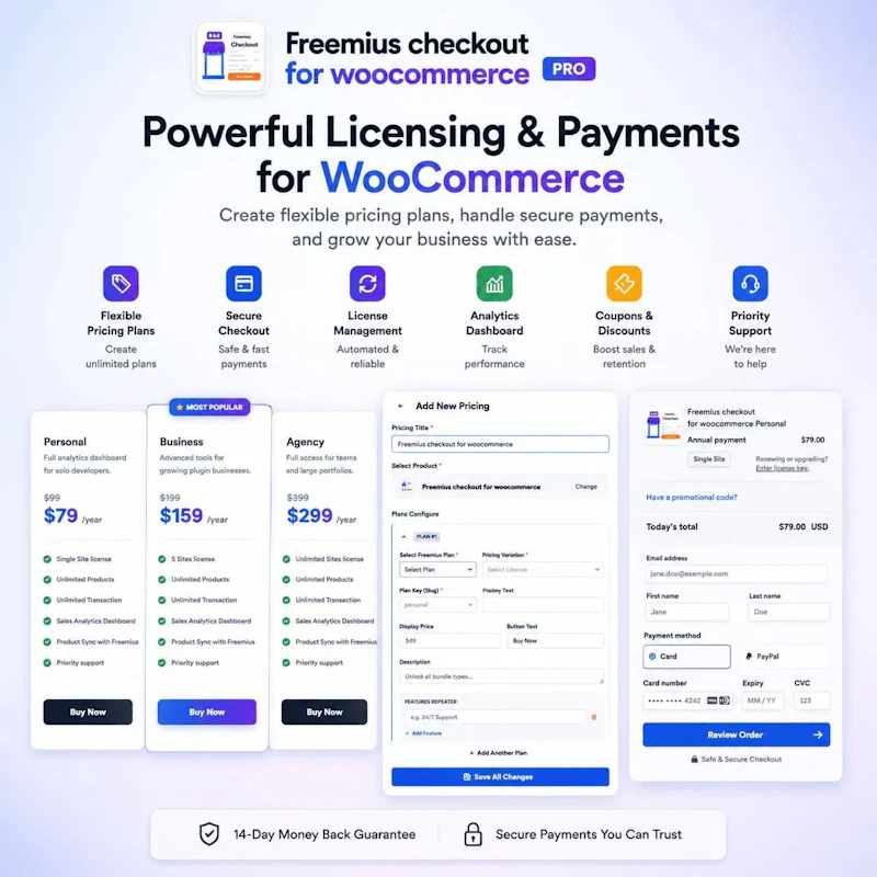 Freemius checkout for woocommerce screenshot 1