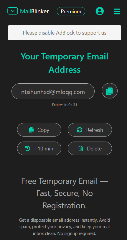 MailBlinker: ที่อยู่อีเมลที่ใช้แล้วทิ้ง media 3