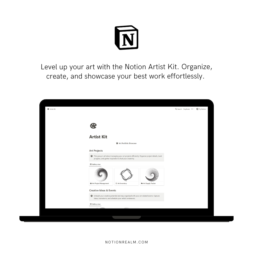 Média Kit d'artiste de notion - Élevez le talent artistique: organiser, créer, présenter. 3