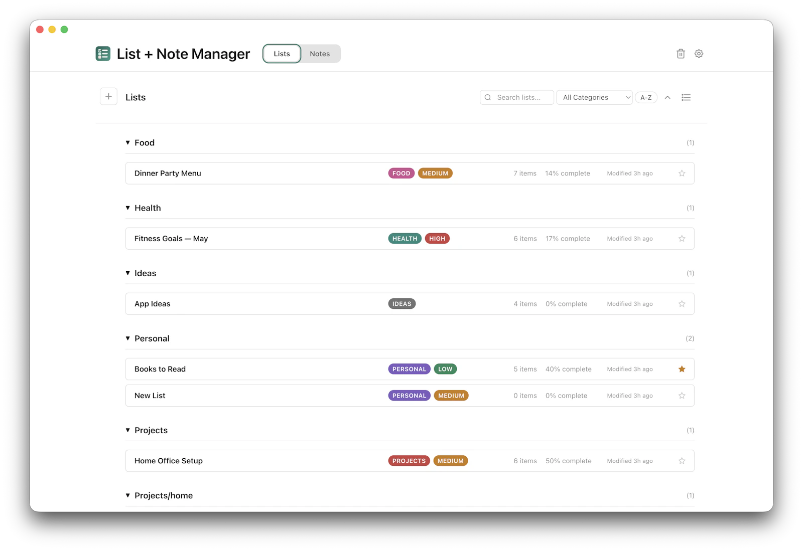 Lists & Notes screenshot 2