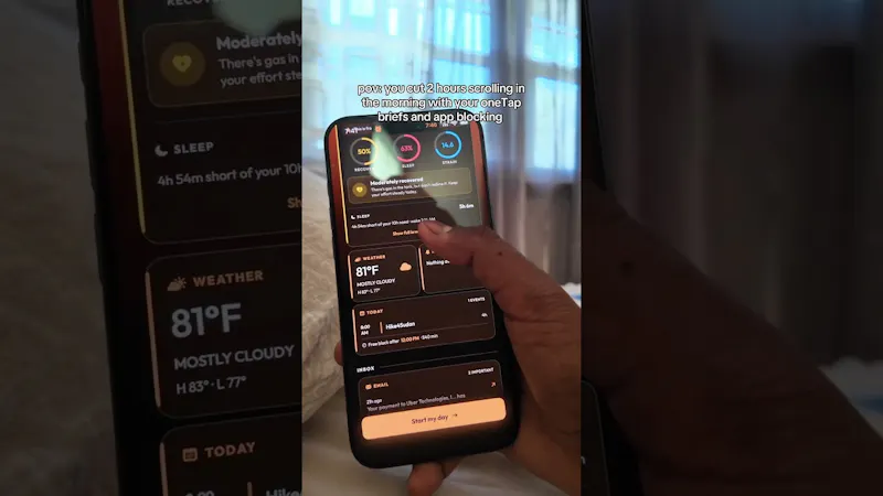 oneTap: Brief & Block screenshot 1 (video preview)