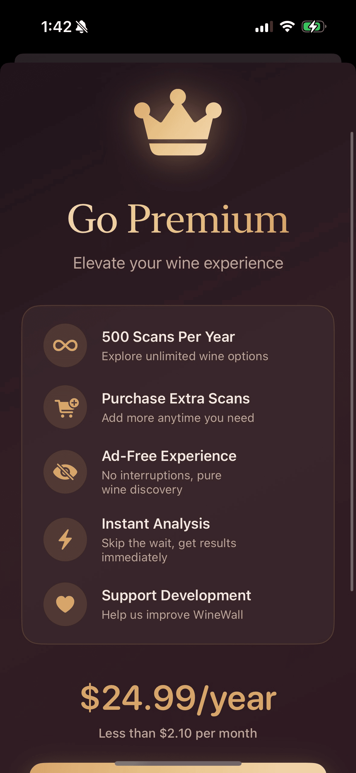 WineWall - Screenshot 3 showing product features and functionality