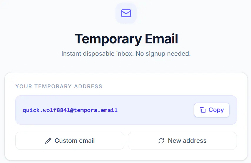 Tempora.email 제품 배너