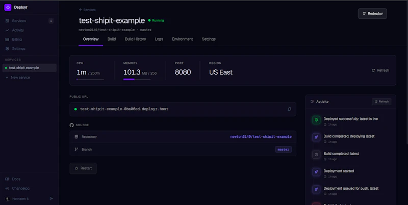 Deployr screenshot 3