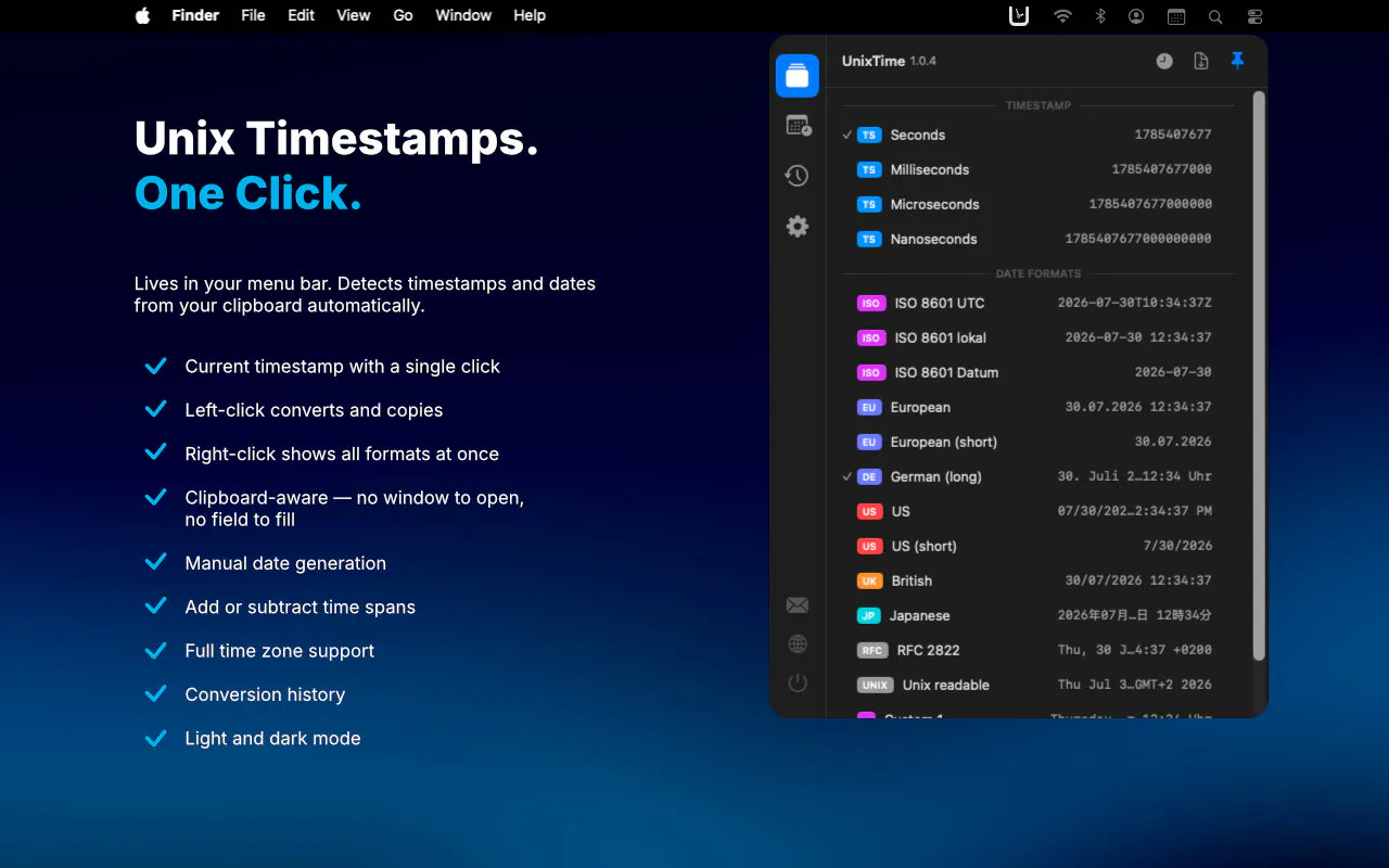 UnixTime - Timestamp Tool gallery image