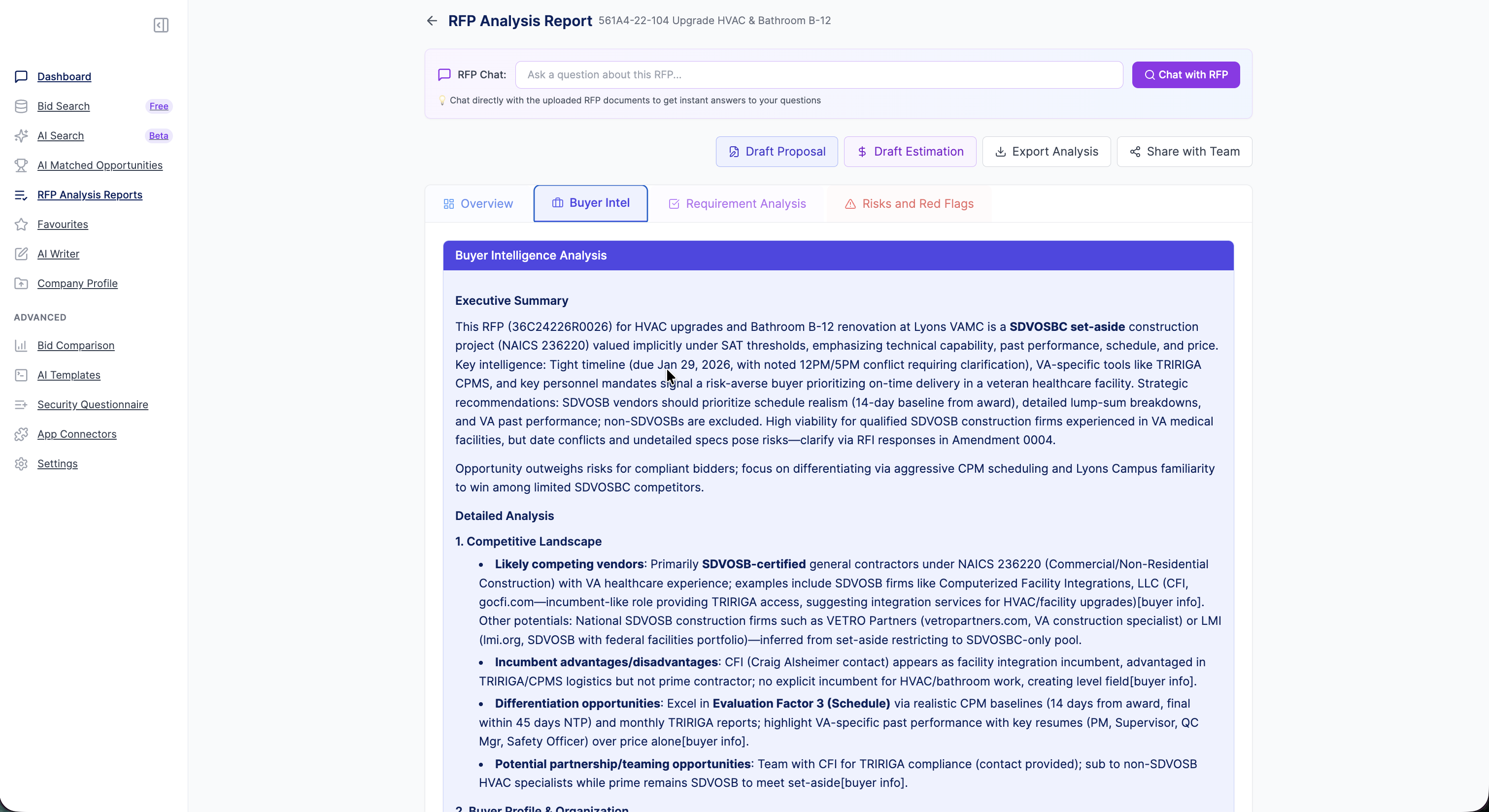 Narwin.AI Gov Bid & Tender Matching Tool gallery image