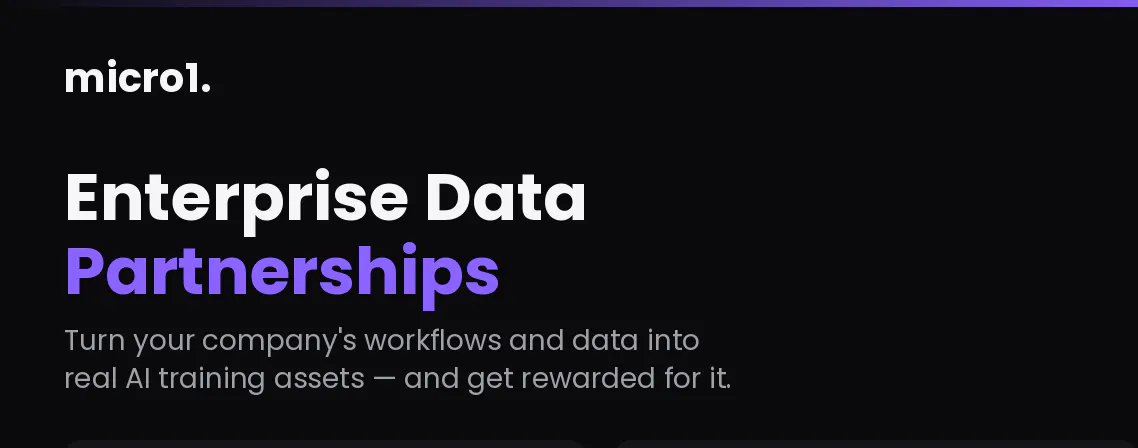 Micro1 Enterprise Data Partnership