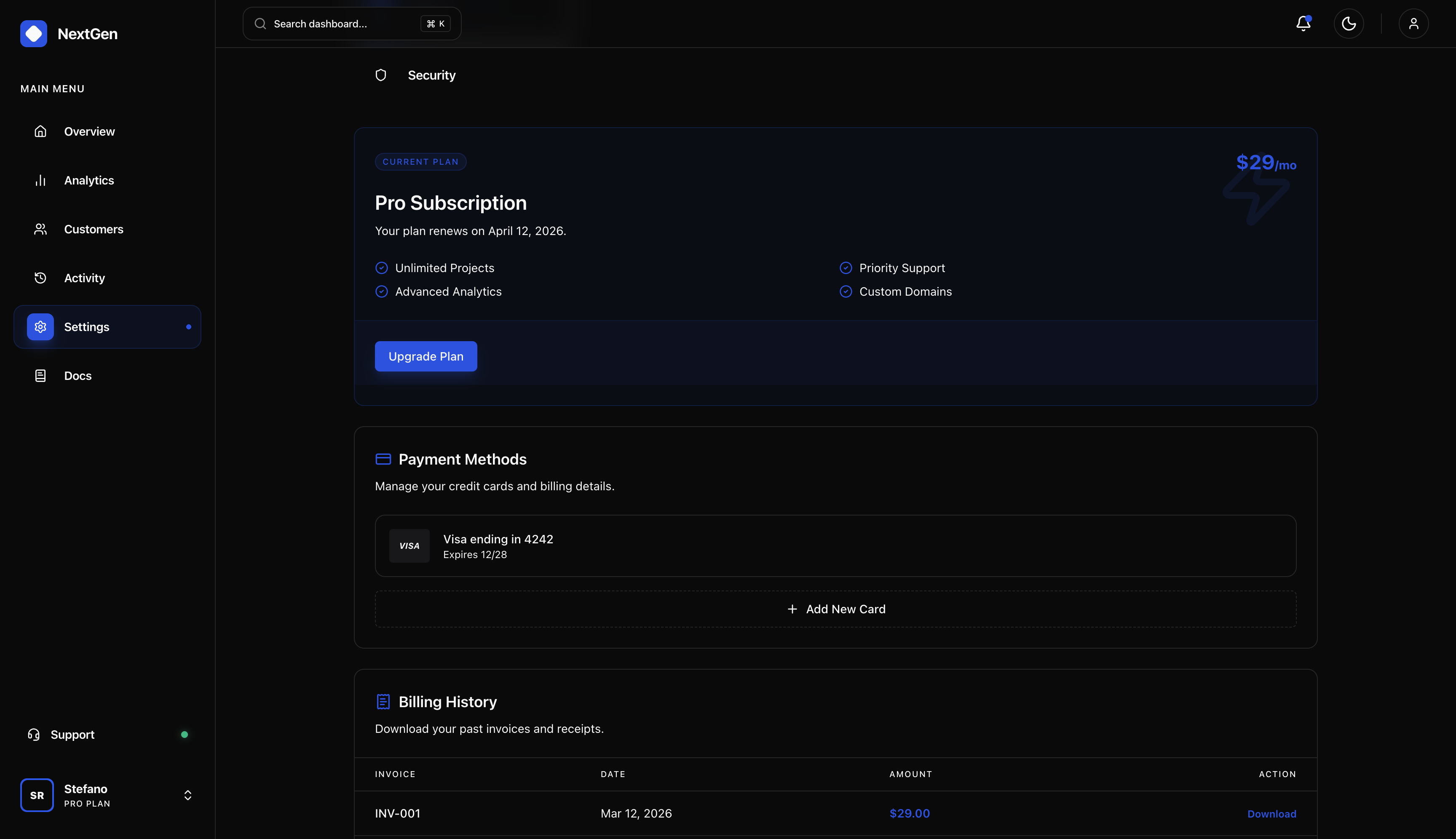 NextGen Dashboard Starter Kit gallery image