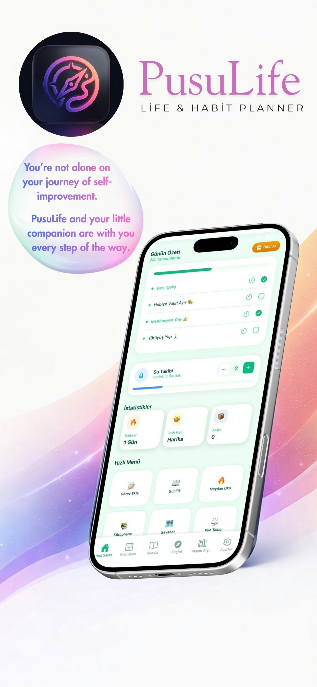 PusuLife – Smart Daily Planner - Main product screenshot demonstrating key features and user interface
