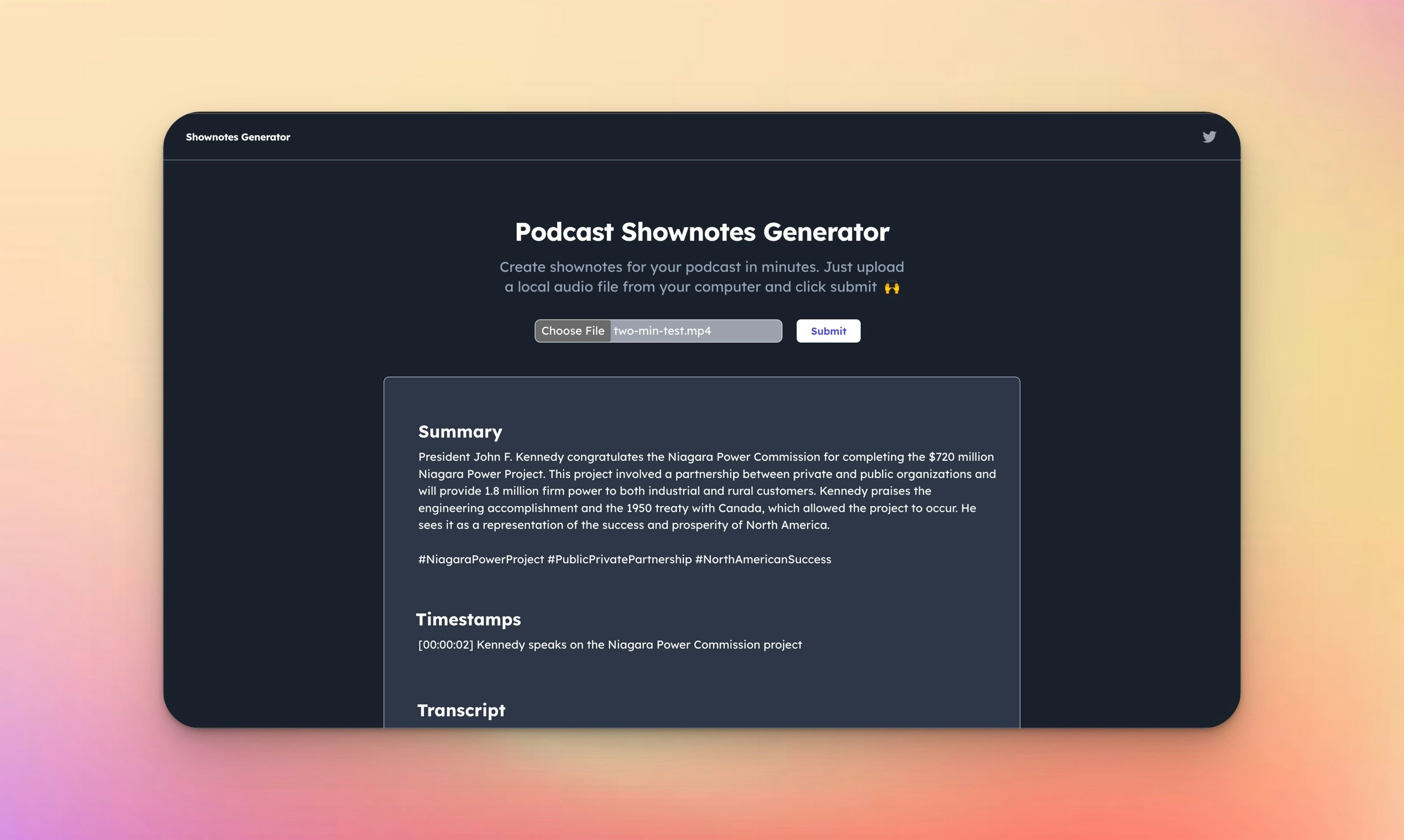 Podcast Showotes Generator media 5