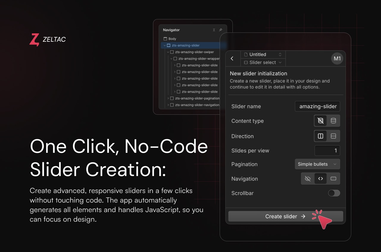 Zeltac Slider - Main product screenshot demonstrating key features and user interface