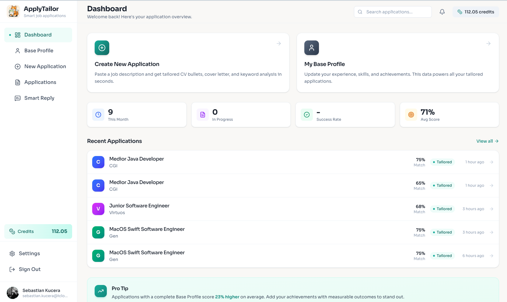 ApplyTailor - Screenshot 3 showing product features and functionality