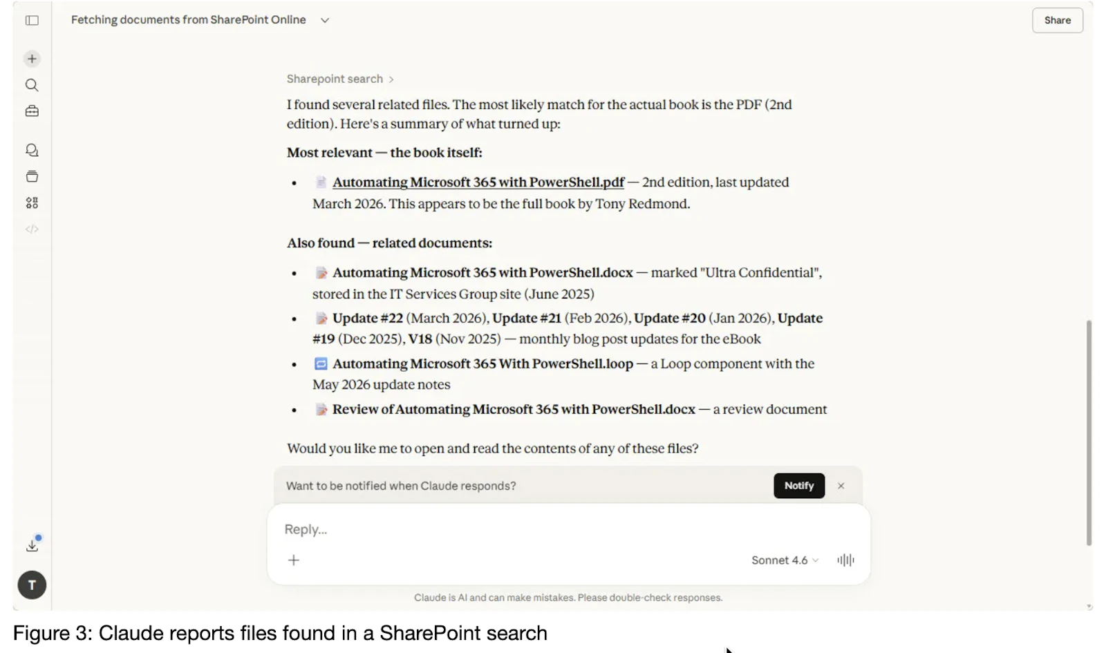Microsoft 365 Connector for Claude screenshot 3