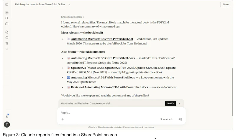 Microsoft 365 Connector for Claude screenshot 3