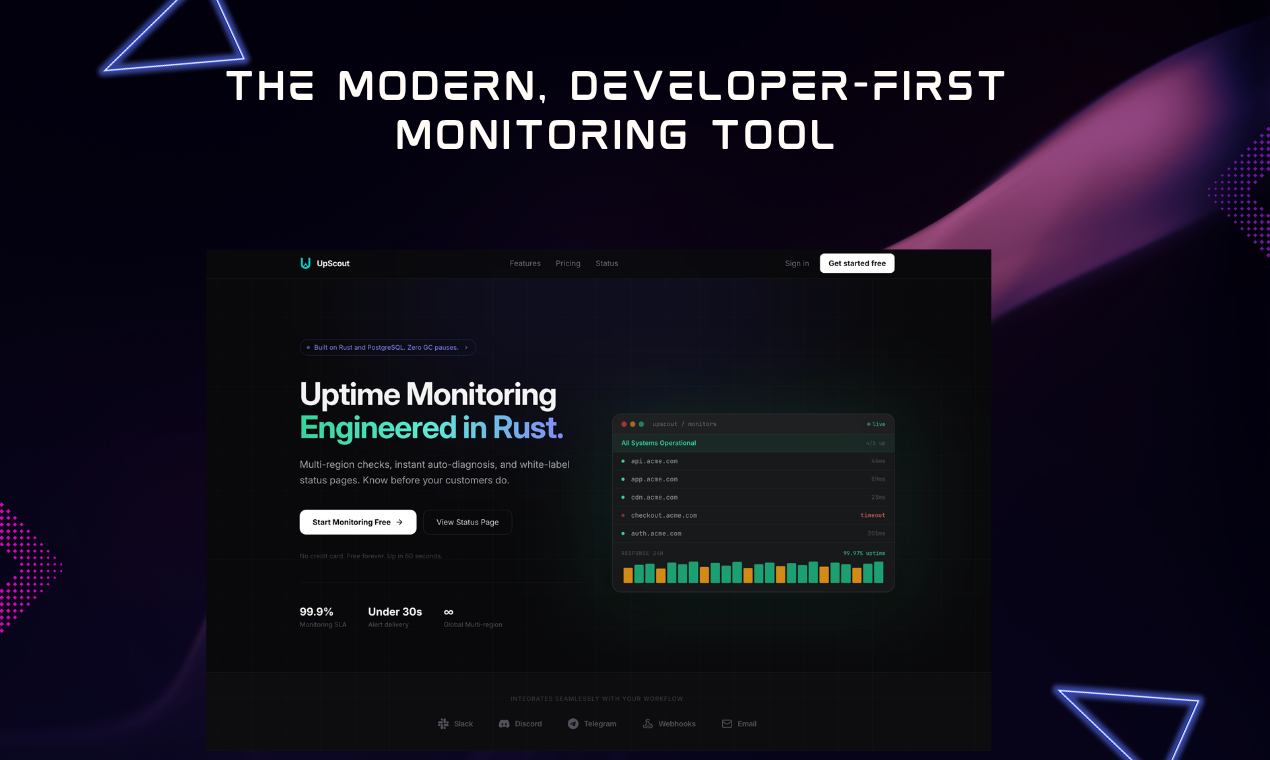 UpScout - Uptime Monitoring gallery image