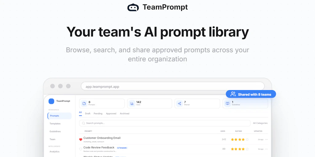 TeamPrompt: AI DLP & prompt management for your team | Product Hunt