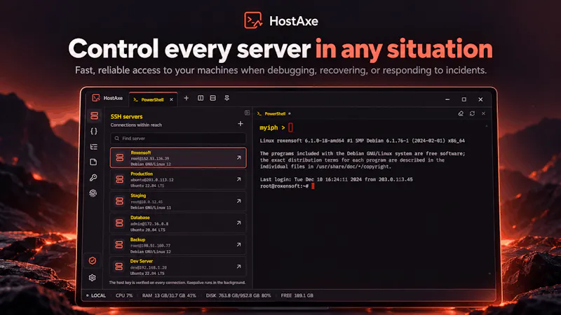 HostAxe Terminal screenshot 1