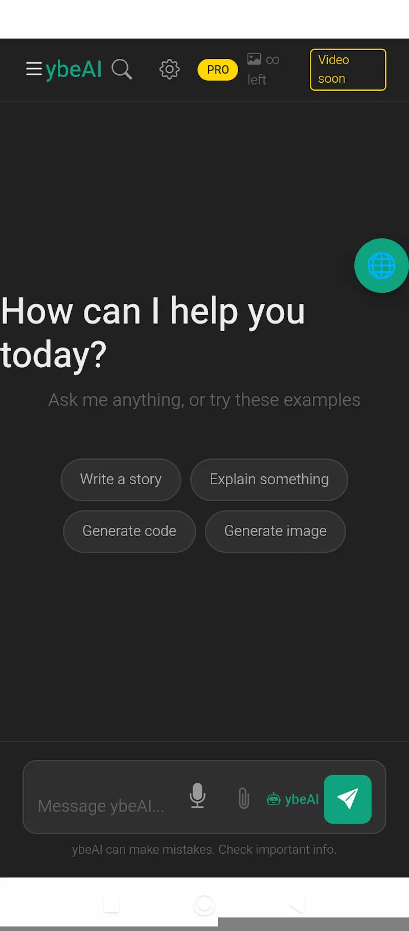 Ybe AI screenshot 2