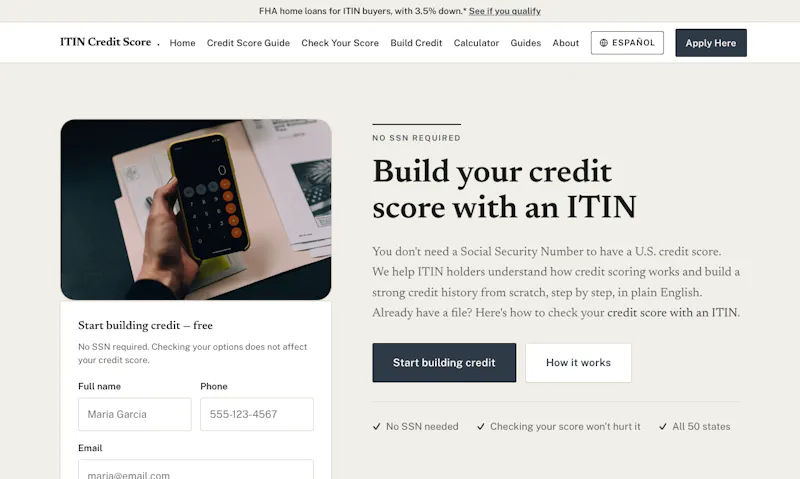 ITIN Credit Score screenshot 1