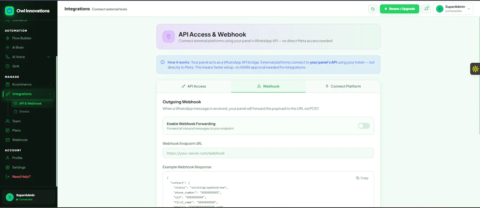 Owl Innovations WhatsApp API screenshot 8