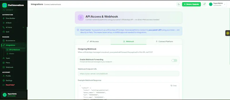 Owl Innovations WhatsApp API screenshot 8