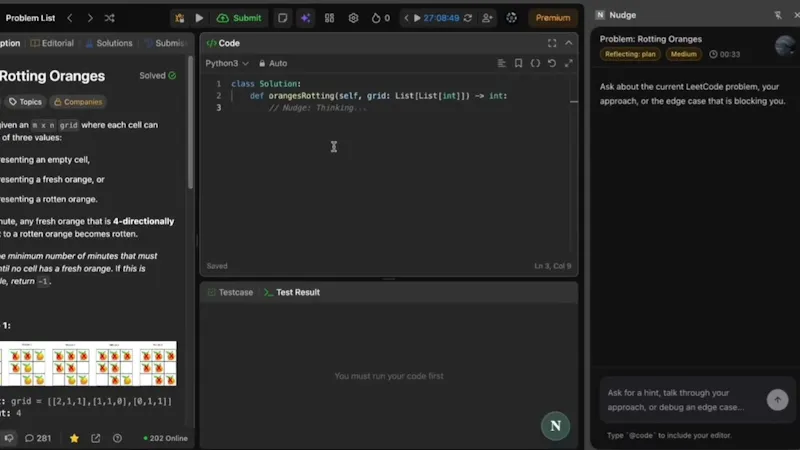 Nudge - AI LeetCode Coach screenshot 1 (video preview)