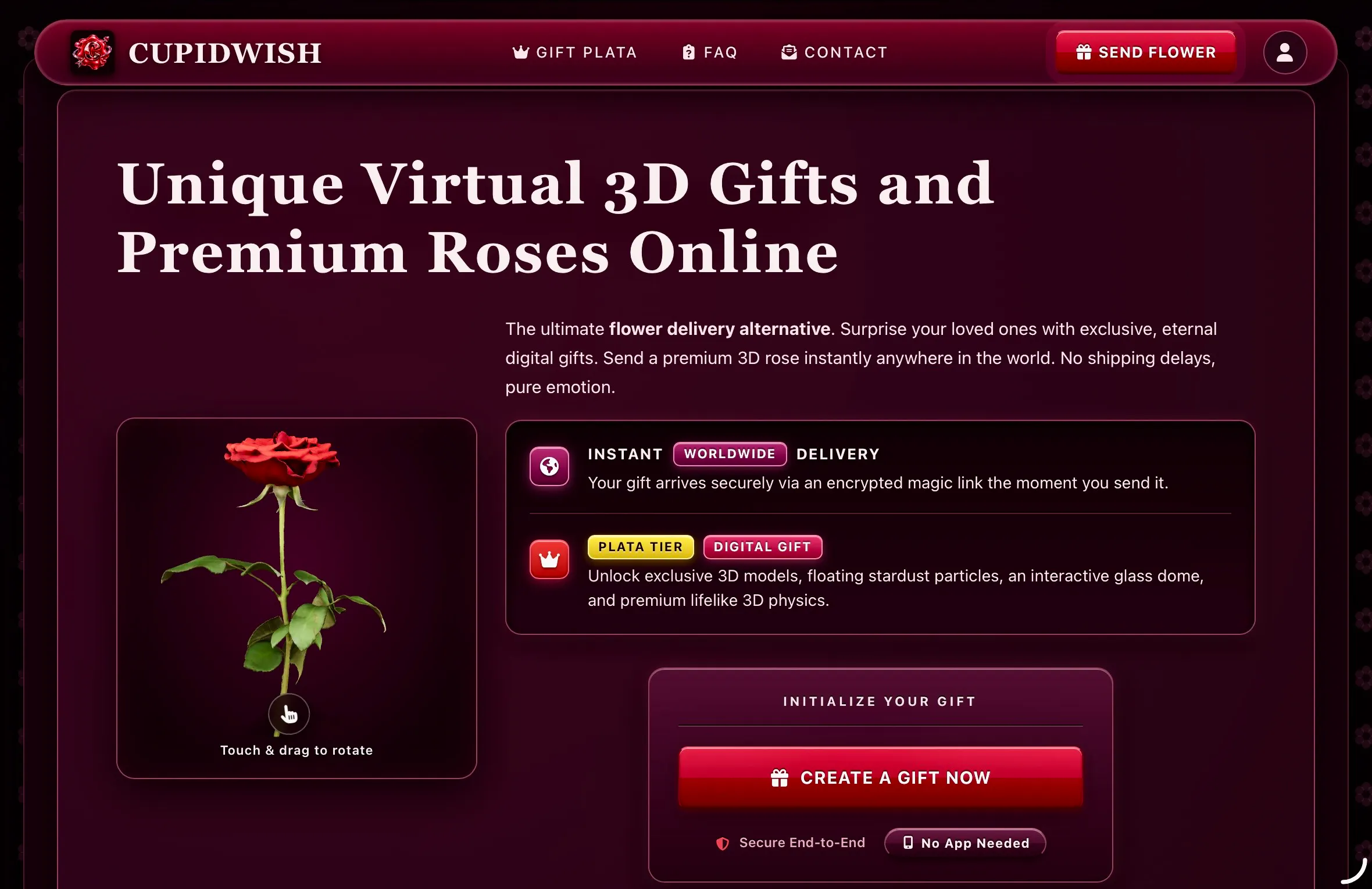 CupidWish — Gift a 3D Rose Forever Now! gallery image