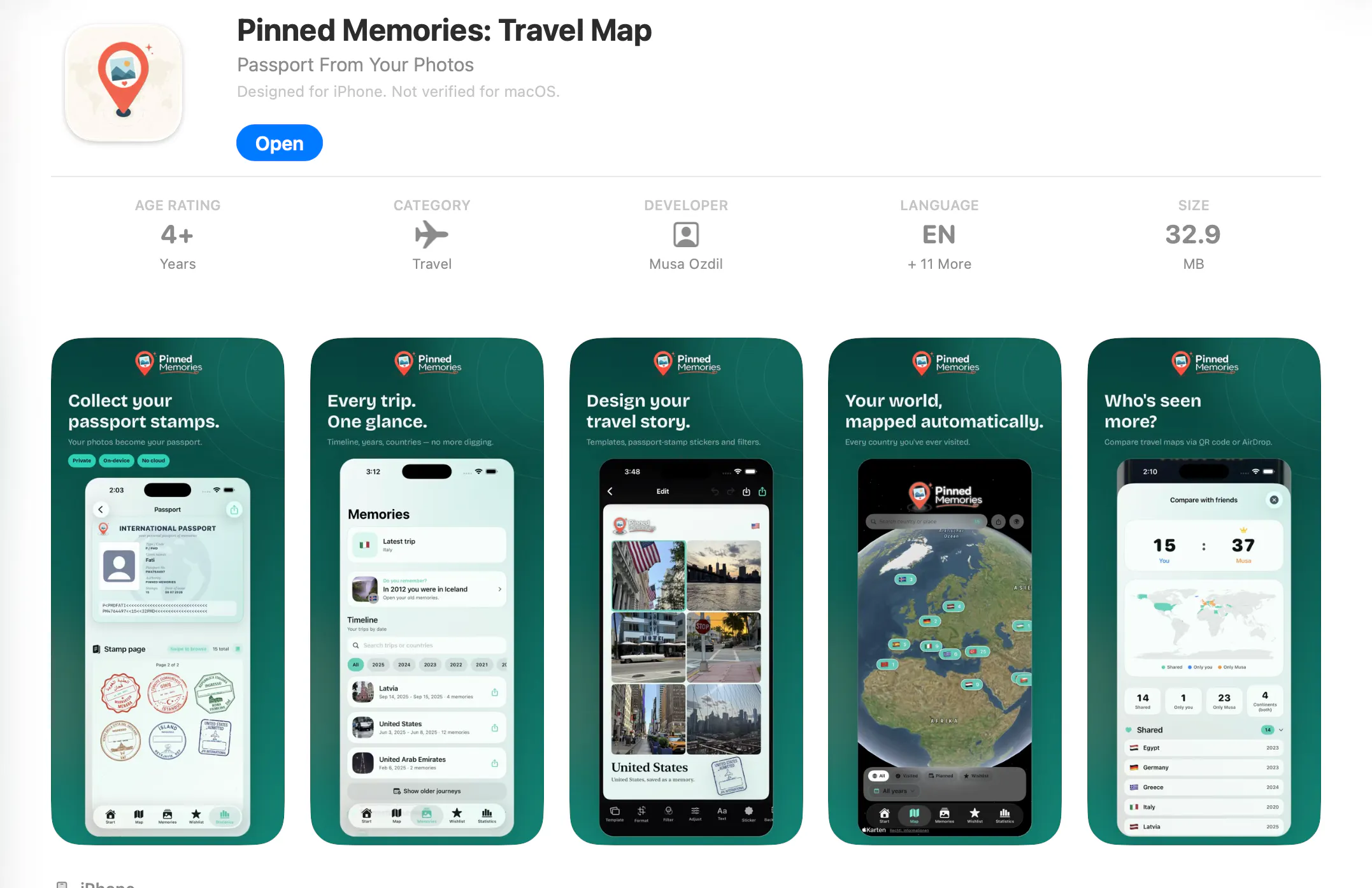 Pinned Memories - Travel Map gallery image